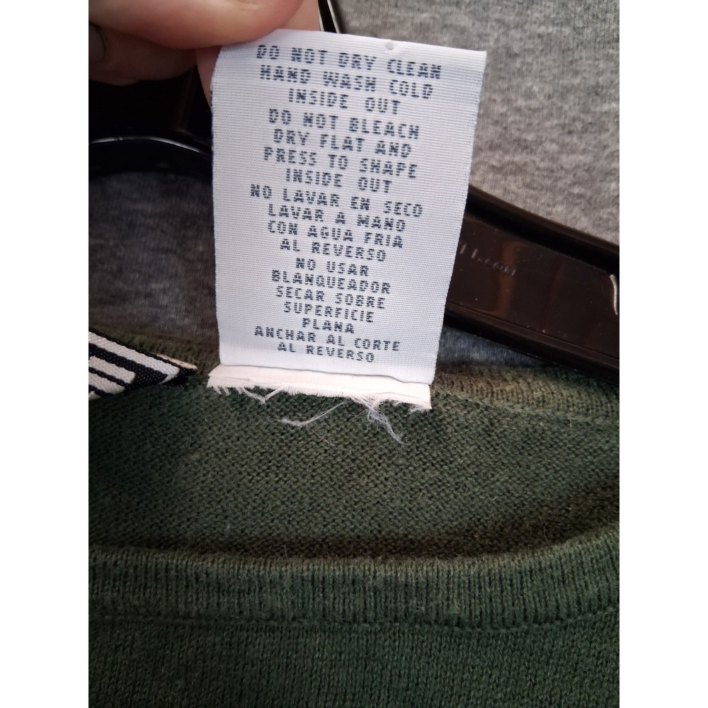 VTG Delores Bell Womens Sweater M Green Embroidered Floral Granny Cabin Cozy - Picture 6 of 10